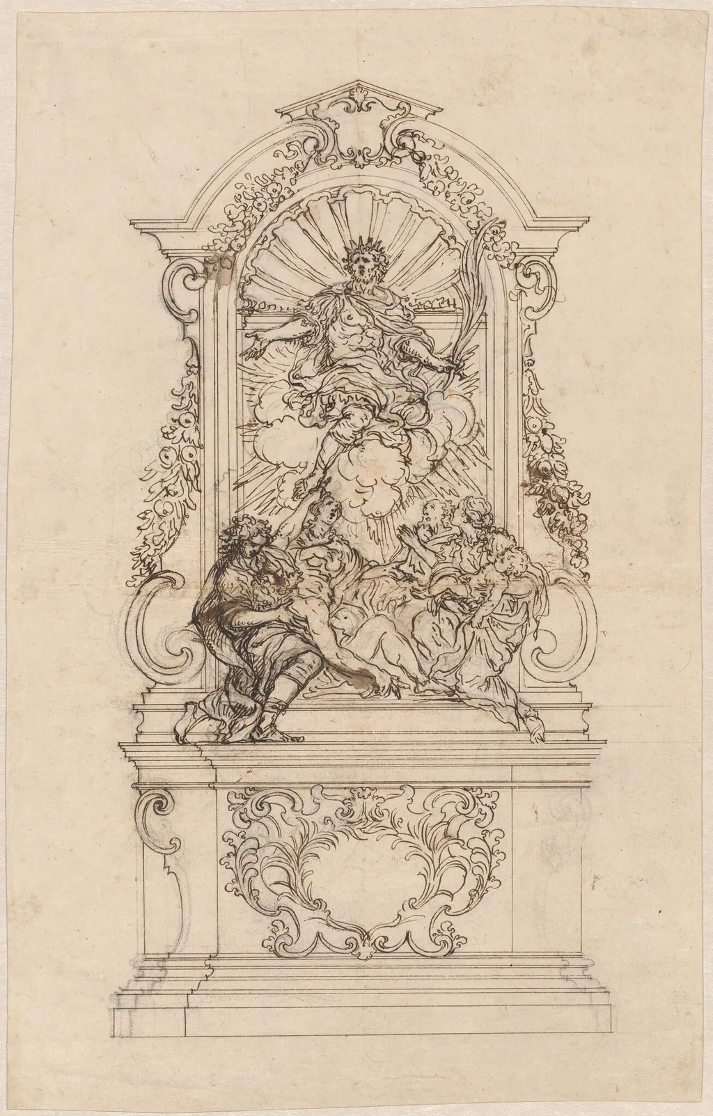A Reliquary of Saint Sigismondo, by Giovanni Battista Foggini, chalk, 1719