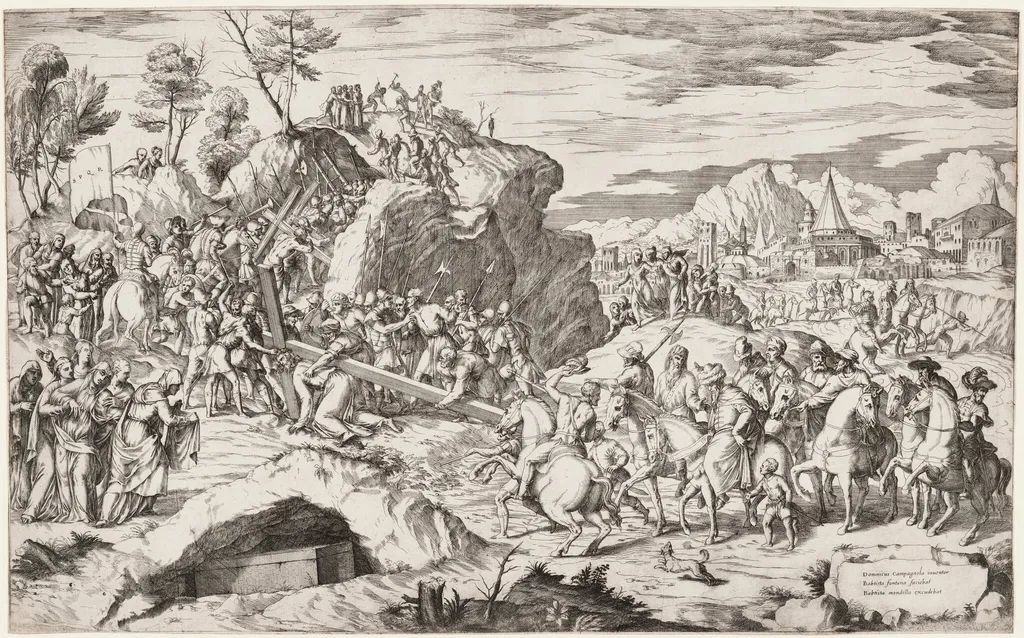 The Bearing of the Cross, by Giovanni Battista Fontana, ink, 1571