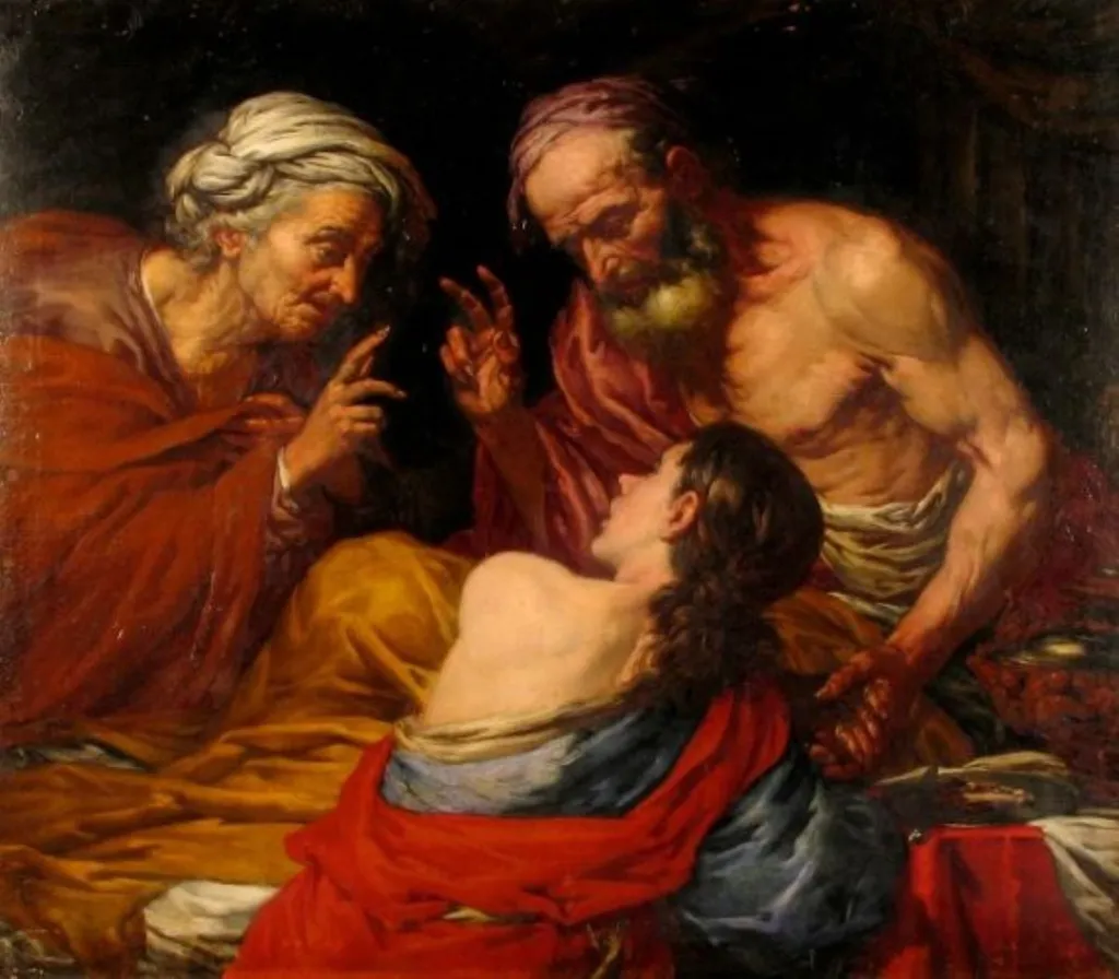 Isac binecuvântând pe fiul său Iacob, by Giovanni Battista Langetti, unspecified
