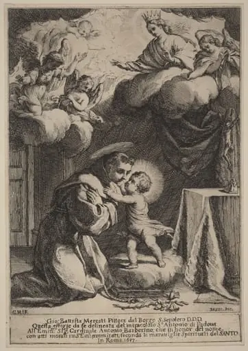 Saint Anthony of Padua, by Giovanni Battista Mercati