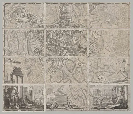 Nuova pianta di Roma data in luce da Giambattista Nolli l’anno MDCCXLVII, known as La Pianta Grande di Roma, by Giovanni Battista Nolli