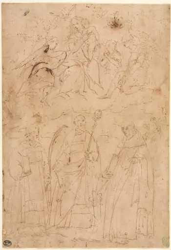 Madonna and Child in Glory above Three Saints, by Giovanni Battista Paggi