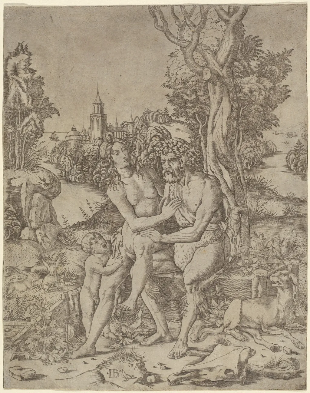 Faun Family, by Giovanni Battista Palumba, ink, 1507