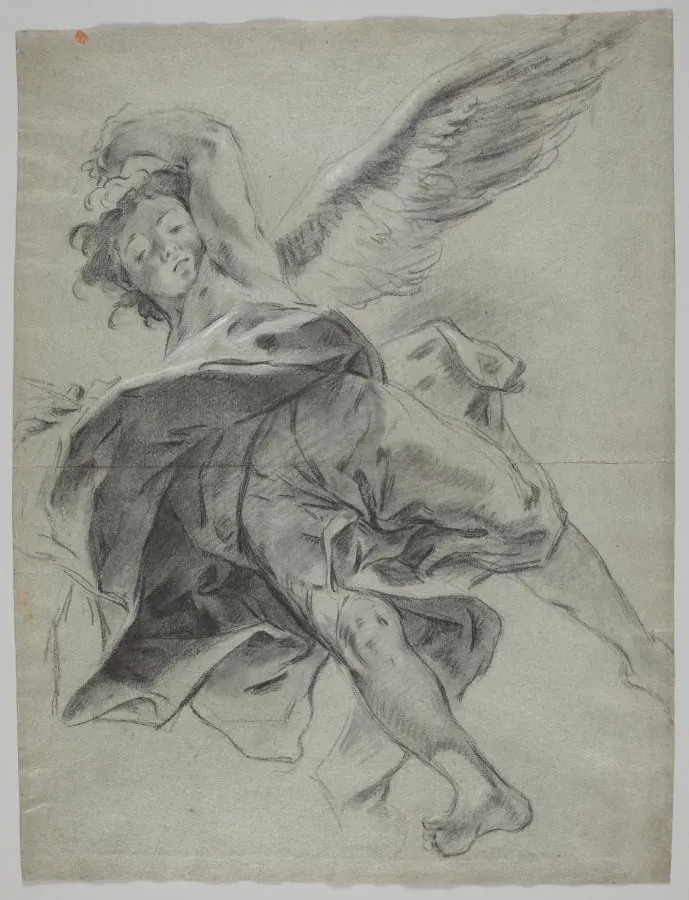 A Flying Angel (recto), by Giovanni Battista Piazzetta, 1725