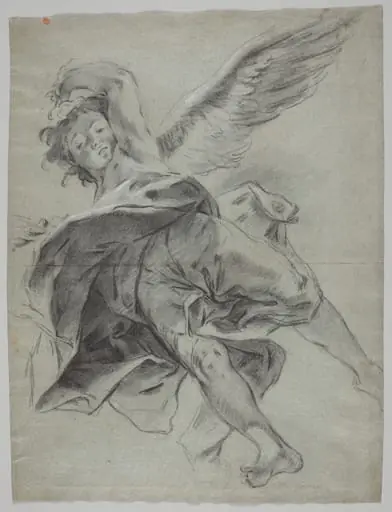 A Flying Angel (recto), by Giovanni Battista Piazzetta