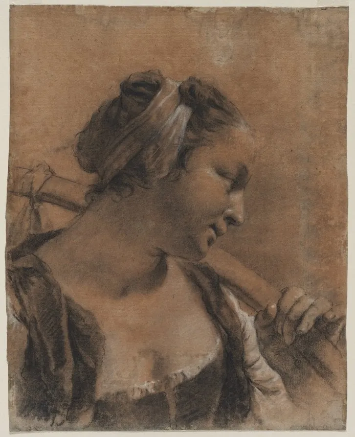 A Portrait of Rosa with a Shoulder Stick, by Giovanni Battista Piazzetta, 1735