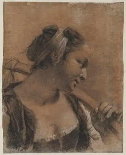A Portrait of Rosa with a Shoulder Stick, by Giovanni Battista Piazzetta