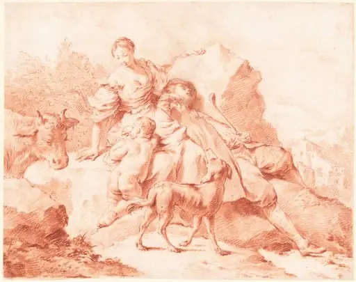 A Shepherd Family Resting, by Giovanni Battista Piazzetta