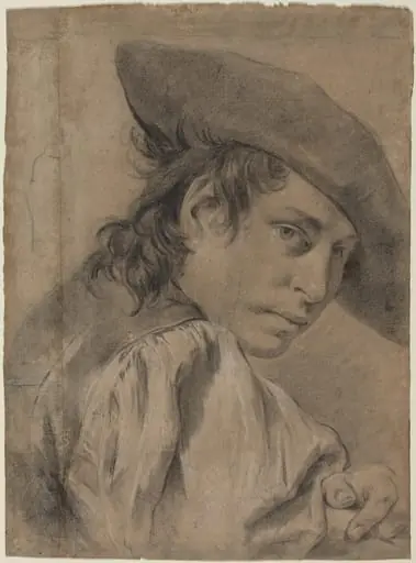 A Young Man in a Broad Hat, by Giovanni Battista Piazzetta
