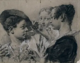 A Young Woman Buying a Pink from a Young Man, by Giovanni Battista Piazzetta, 1740