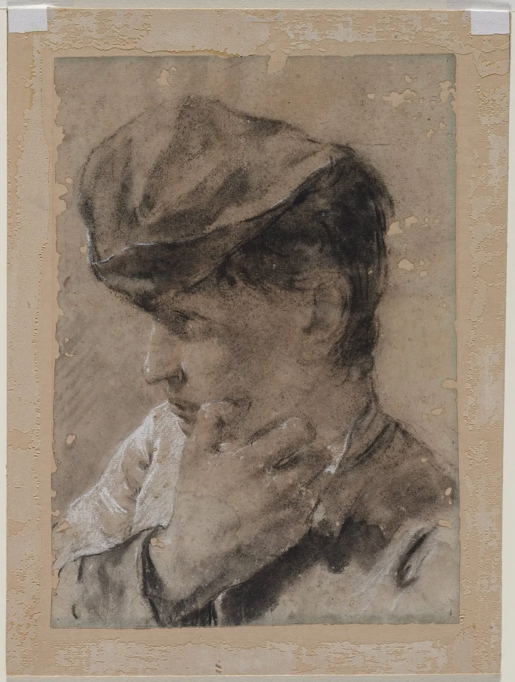 Head of a Young Man in a Cap, by Giovanni Battista Piazzetta, 1727
