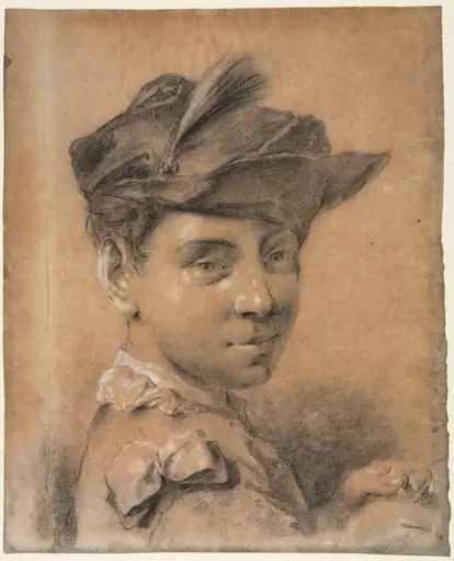 Head of a Young Man Wearing a Hat, by Giovanni Battista Piazzetta