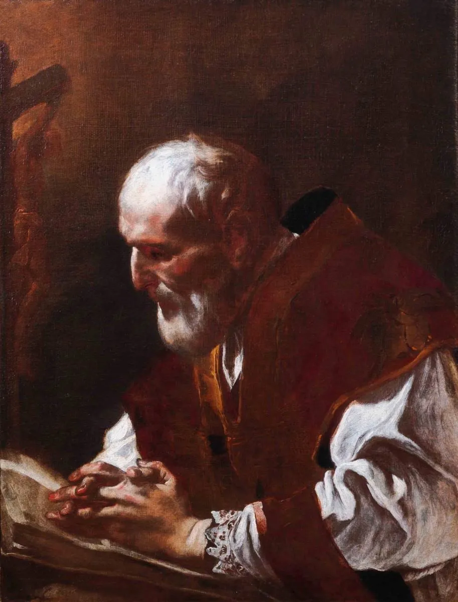 Sfântul Filippo Neri în meditație, by Giovanni Battista Piazzetta, 1728