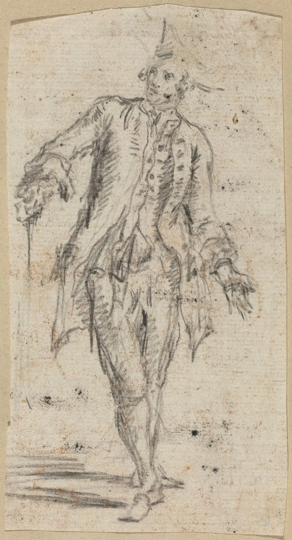 A Gentleman with a Walking Stick, by Giovanni Battista Piranesi, chalk, 1754
