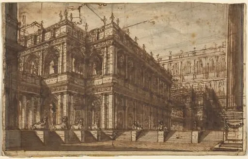 An Ancient Forum with Porticos, by Giovanni Battista Piranesi