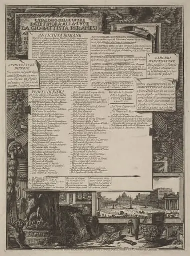 Catalogo delle Opere, by Giovanni Battista Piranesi
