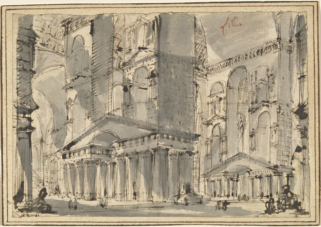 Fantasy of an Ancient Bath, by Giovanni Battista Piranesi, ink, 1758