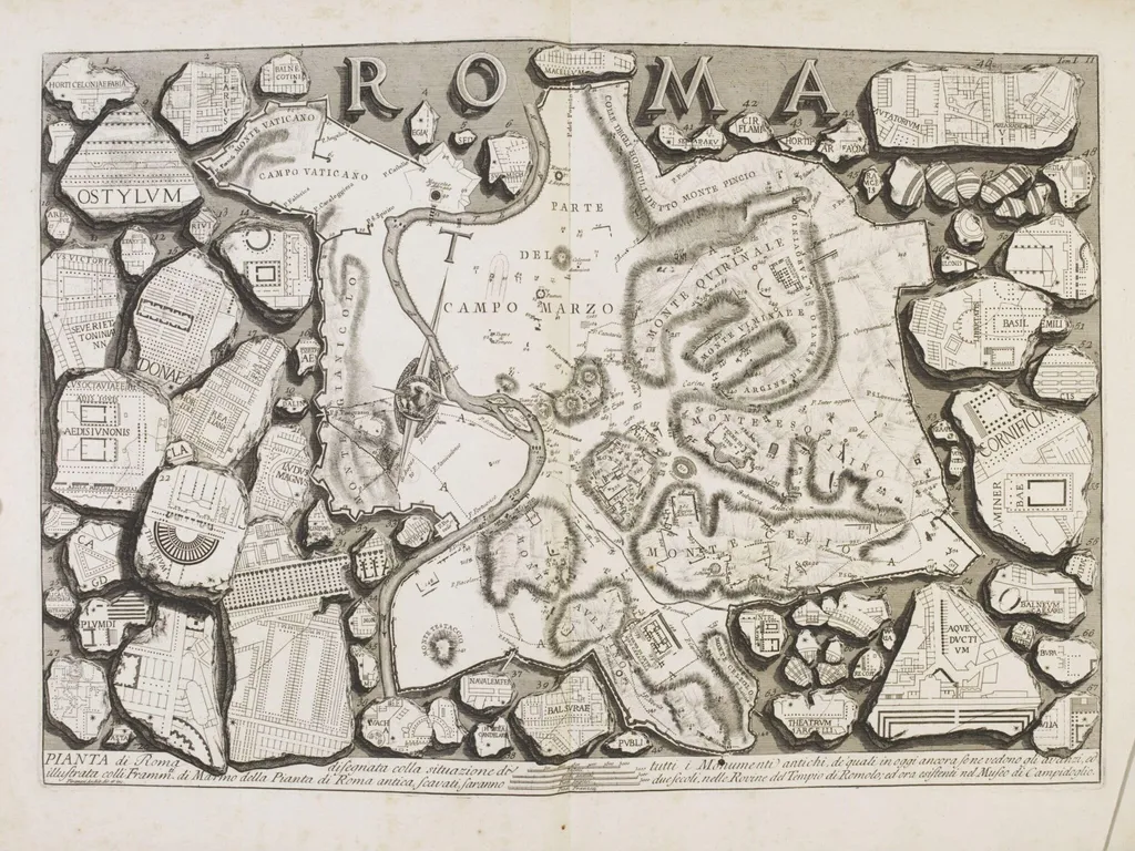 Plan of Rome, by Giovanni Battista Piranesi, 1756