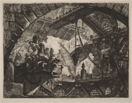 Prisoners on a Projecting Platform, by Giovanni Battista Piranesi
