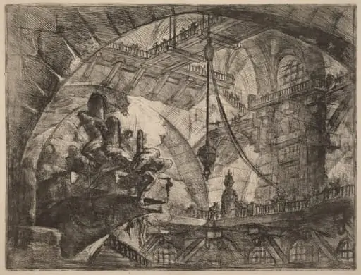 Prisoners on a Projecting Platform, by Giovanni Battista Piranesi