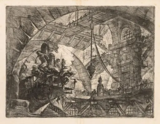Prisoners on a Projecting Platform, Plate 10, by Giovanni Battista Piranesi