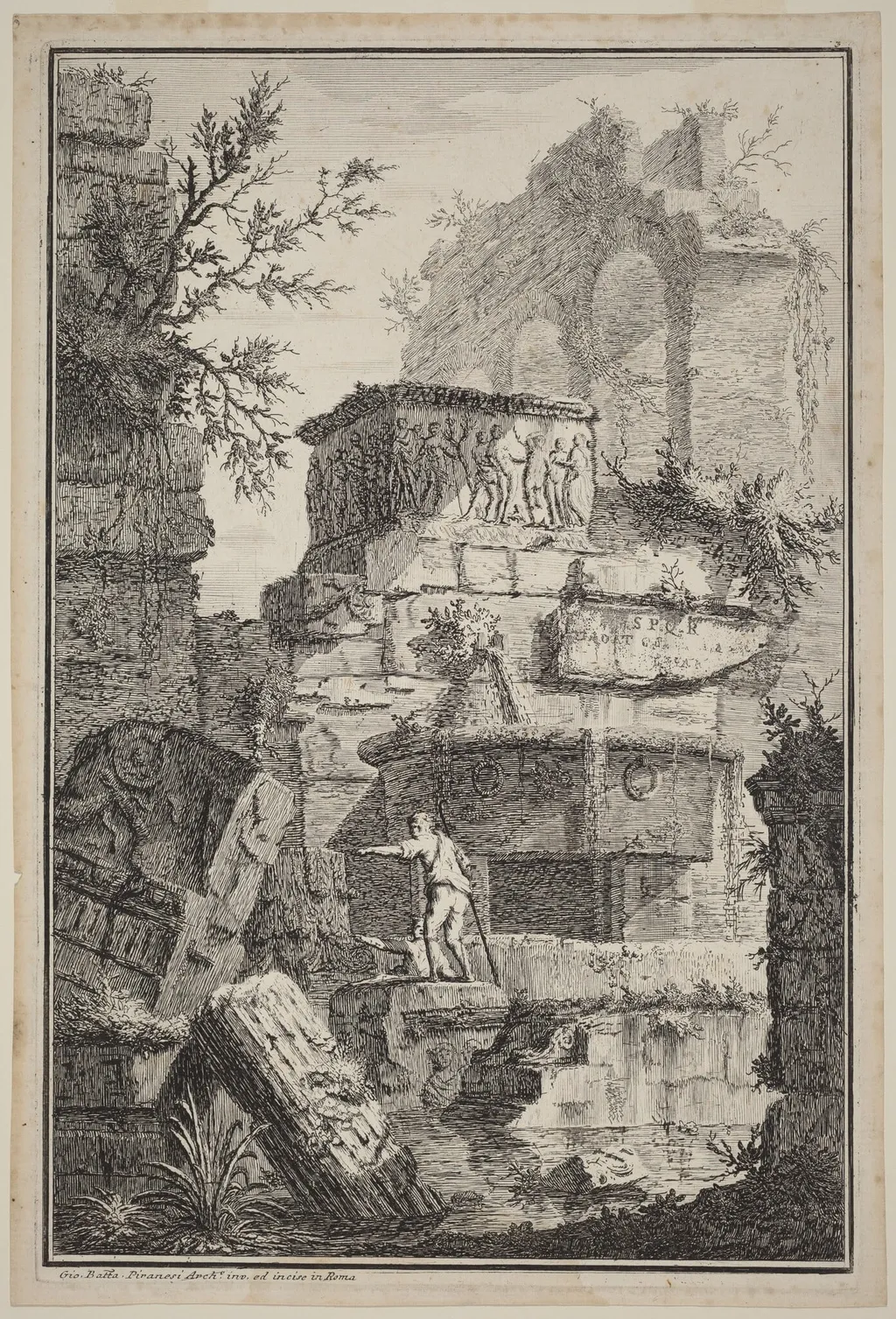 Rovine d' antichi Edifizj, by Giovanni Battista Piranesi, ink, 1744
