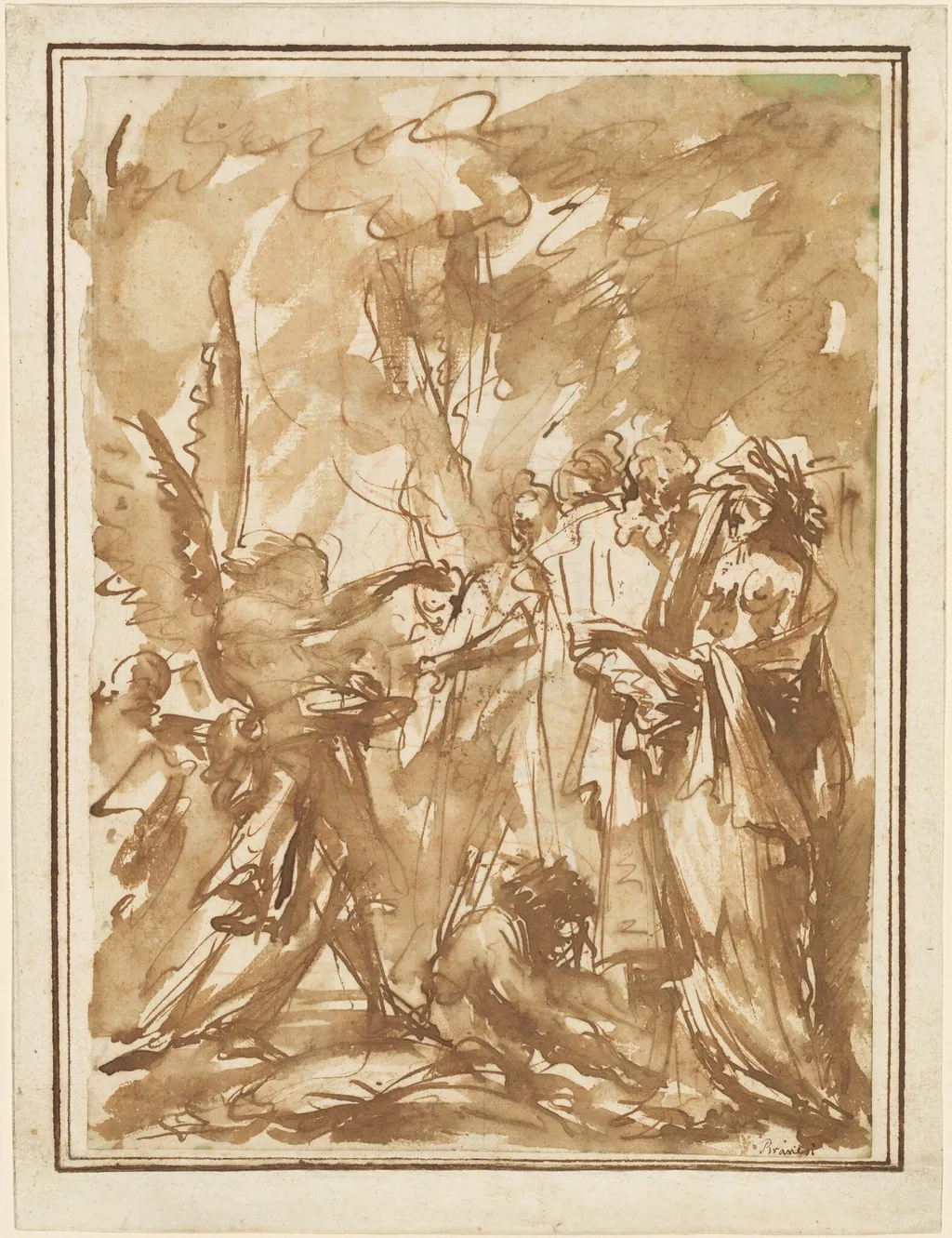 Scherzo with Antique Figures, by Giovanni Battista Piranesi, ink, 1744