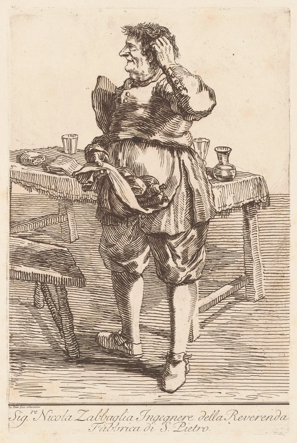 Sig. Nicola Zabbaglia, by Giovanni Battista Piranesi, ink, 1764