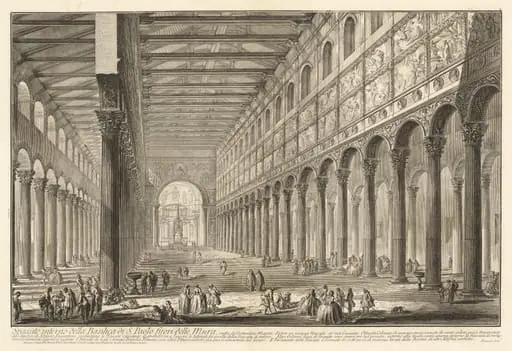 Spaccato interno della Basilica di S. Paolo fuori delle Mura, by Giovanni Battista Piranesi