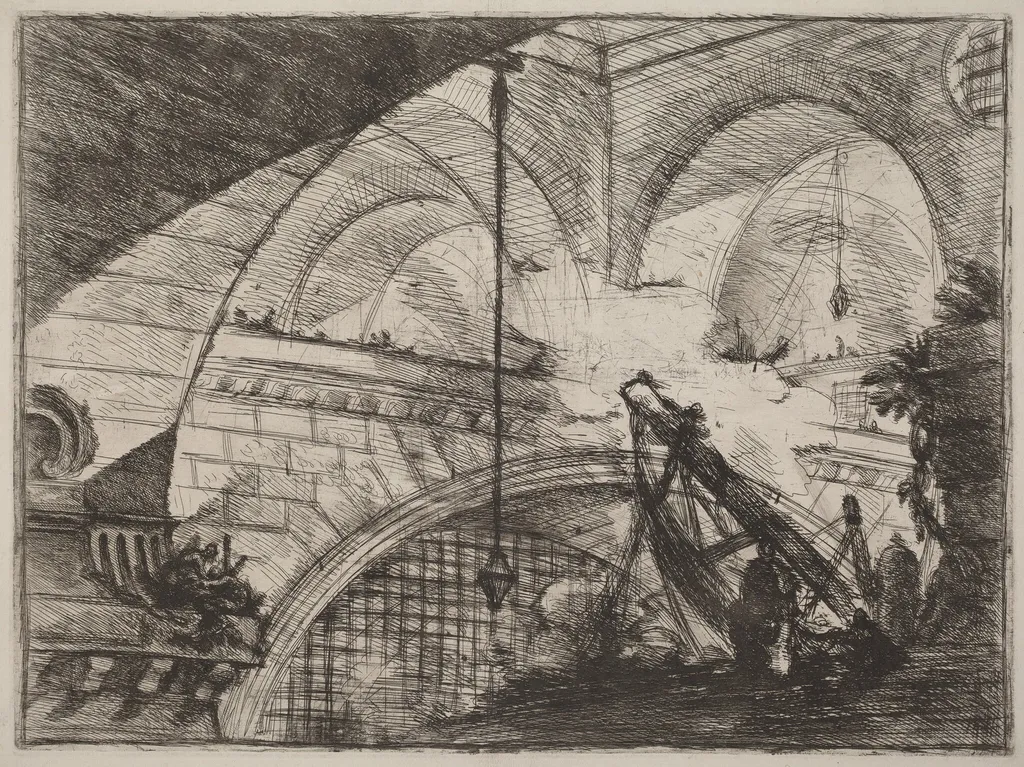 The Arch with a Shell Ornament, by Giovanni Battista Piranesi, ink, 1754
