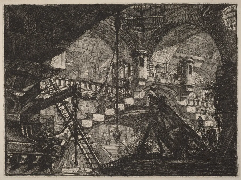 The Arch with a Shell Ornament, by Giovanni Battista Piranesi, ink