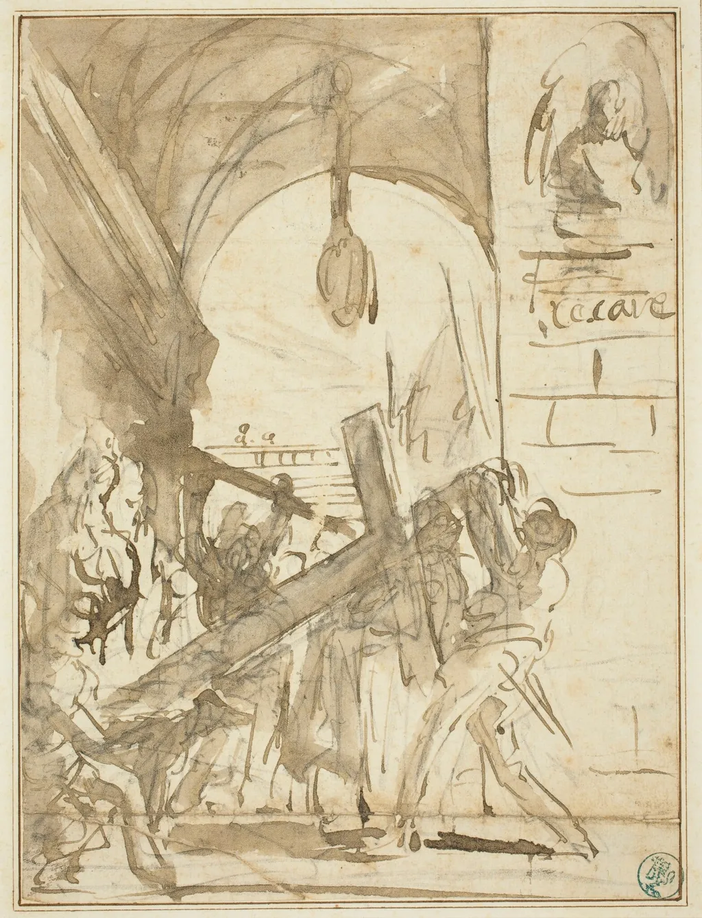 The Carrying of the Cross, by Giovanni Battista Piranesi, chalk, 1747
