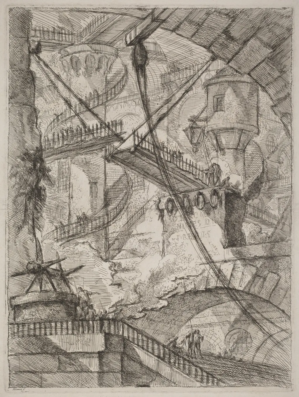 The Drawbridge, by Giovanni Battista Piranesi, ink, 1754