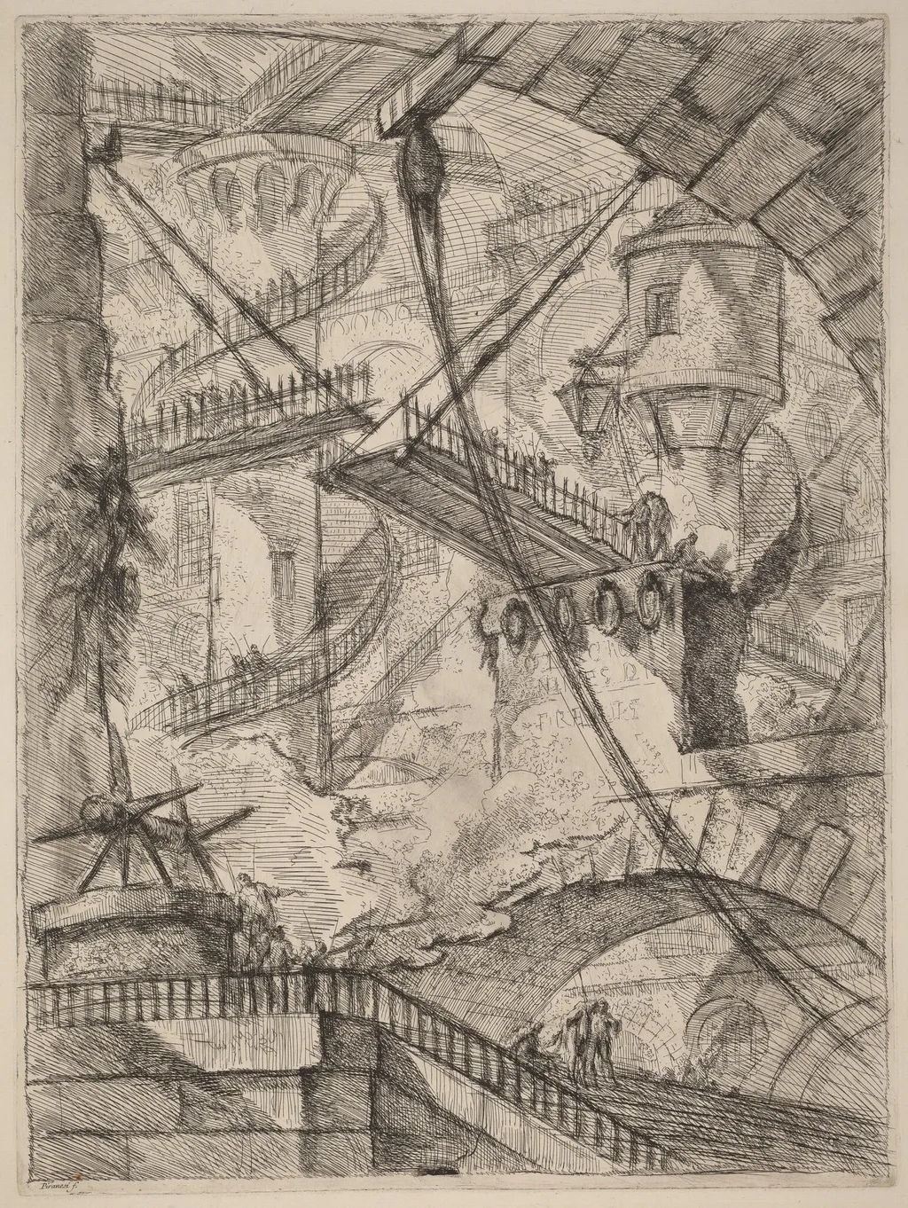 The Drawbridge, by Giovanni Battista Piranesi, ink, 1750