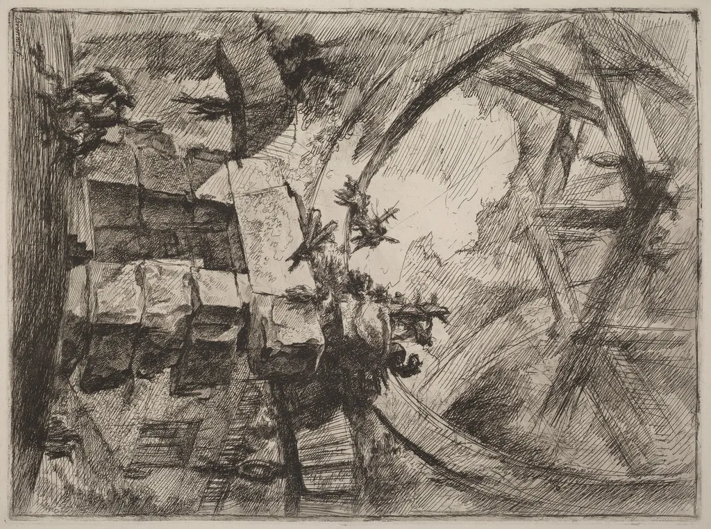 The Giant Wheel, by Giovanni Battista Piranesi, ink, 1754