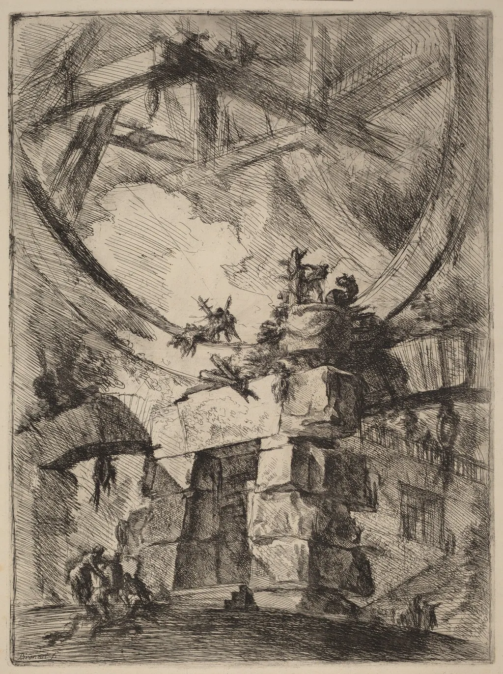 The Giant Wheel, by Giovanni Battista Piranesi, ink, 1750