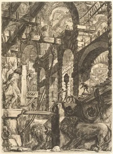 The Lion Bas-Reliefs, by Giovanni Battista Piranesi