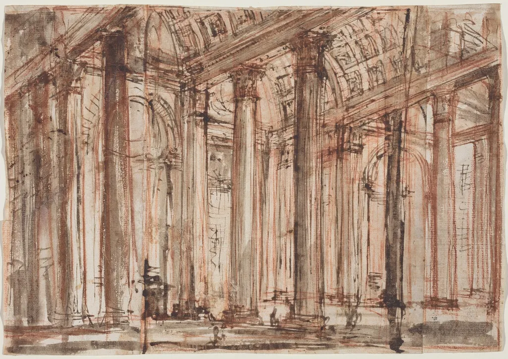 The Portico of the Pantheon, by Giovanni Battista Piranesi, ink, 1760