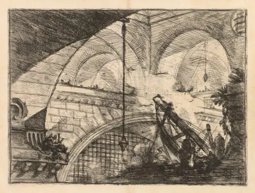 The Prisons: A Series of Galleries with Crane-Like Erection of Beams, by Giovanni Battista Piranesi
