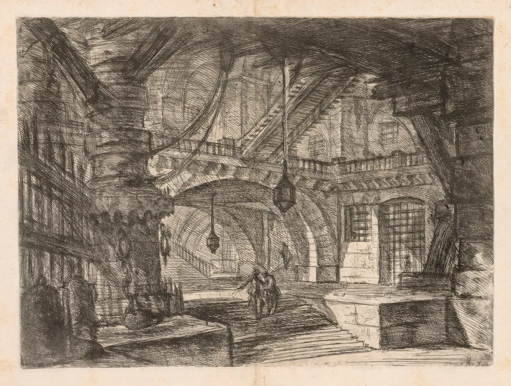 The Prisons: A Wide Hall with Lanterns, by Giovanni Battista Piranesi, 1748
