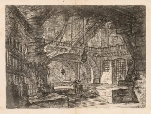 The Prisons: A Wide Hall with Lanterns, by Giovanni Battista Piranesi