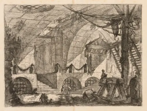 The Prisons: An Arched Chamber with Posts and Chains, by Giovanni Battista Piranesi