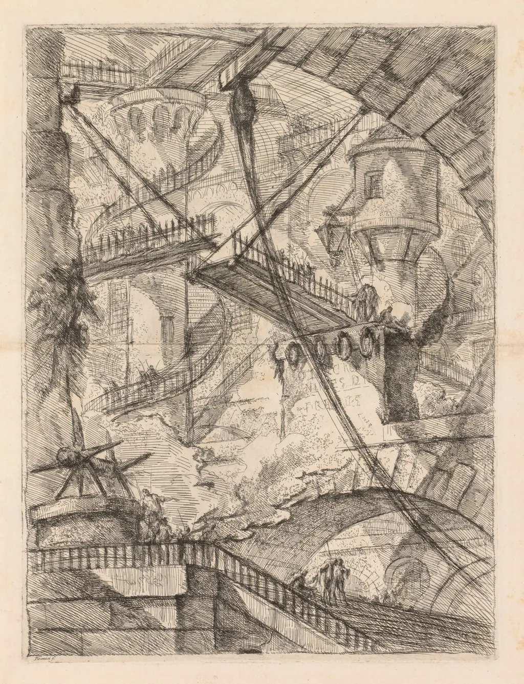 The Prisons: An Immense Interior with a Drawbridge, by Giovanni Battista Piranesi, 1748