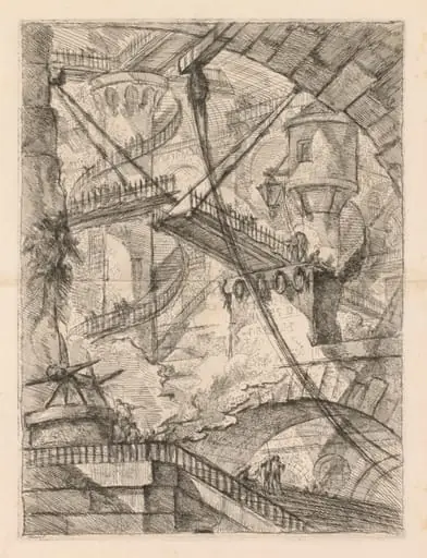 The Prisons: An Immense Interior with a Drawbridge, by Giovanni Battista Piranesi