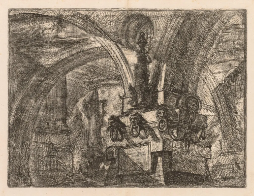The Prisons: Round Arches Springing from a Square Column, by Giovanni Battista Piranesi, 1748