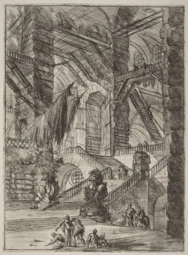 The Staircase with Trophies, by Giovanni Battista Piranesi