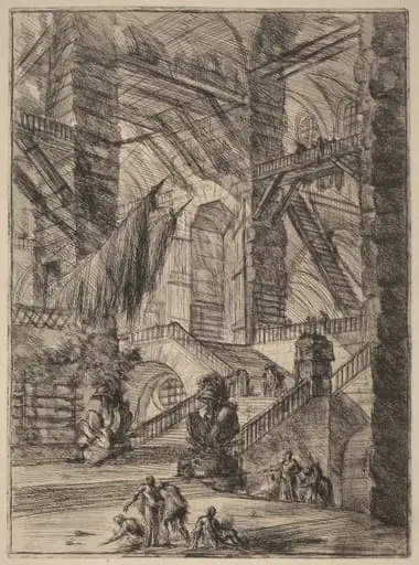 The Staircase with Trophies, by Giovanni Battista Piranesi