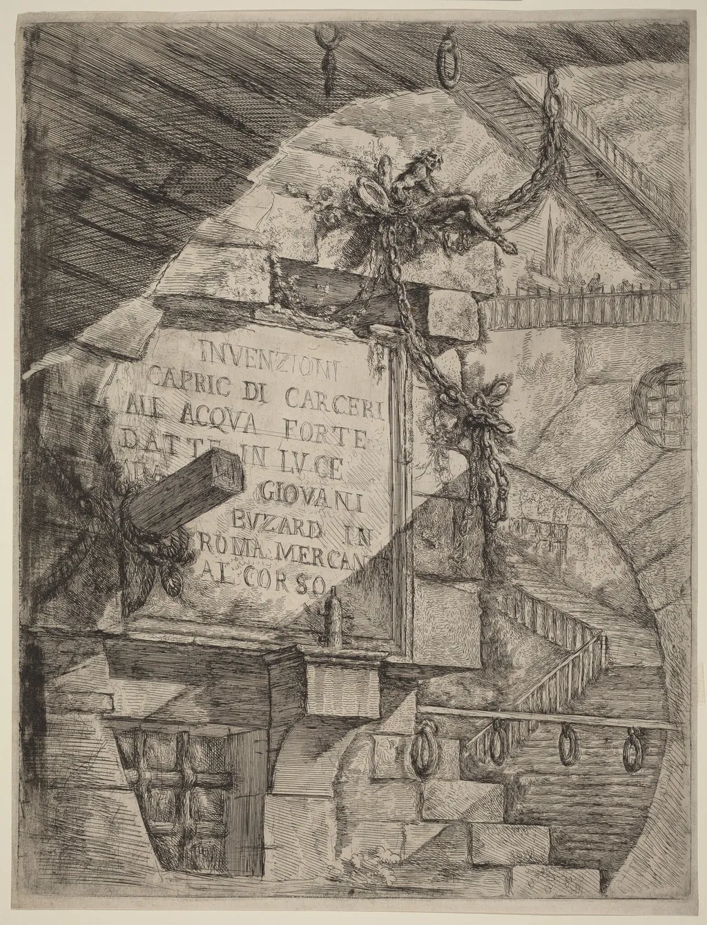 Title Plate, by Giovanni Battista Piranesi, ink, 1750