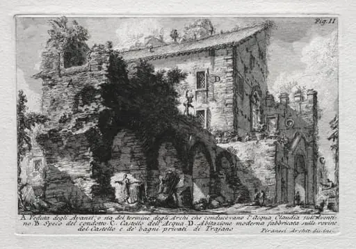 Veduta degli Avanzi, o sia del termine degli Archi che conducevano l'Acqua Giulia, by Giovanni Battista Piranesi