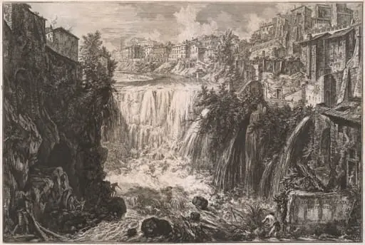 Veduta della Cascata di Tivoli, by Giovanni Battista Piranesi